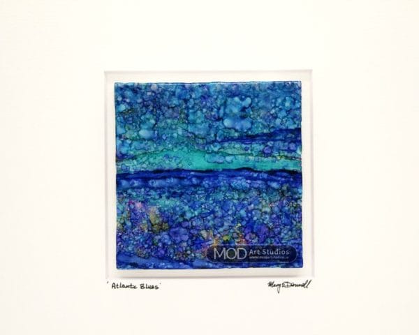 MOD ART - Original Irish Ink Painting, Atlantic Blues OIP145 - Image 3